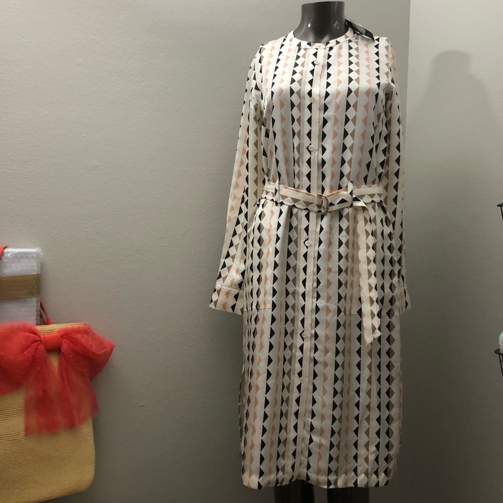 Theory belted silk dress